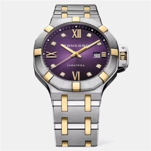 Concord Purple Stainless Steel Saratoga 0320584 Quartz Women's Wristwatch 31 mm