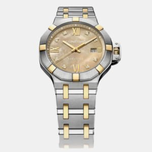 Concord Beige MOP Diamond Stainless Steel 18k Yellow Gold Saratoga 0320535 Quartz Women's Wristwatch 31 mm