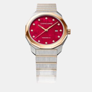 Concord Red Diamond 18k Rose Gold Stainless Steel Mariner SL 0320540 Quartz Women's Wristwatch 30 mm
