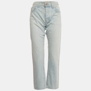 Current/Elliott Light Blue Denim Straight Fit Alta Destroy Jeans M Waist 28"