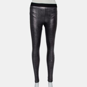 David Lerner Metallic Coated Knit Leggings L