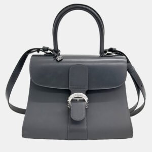Delvaux Grey Leather Briand MM bag