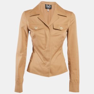 D&G Brown Cotton Button Front Jacket S