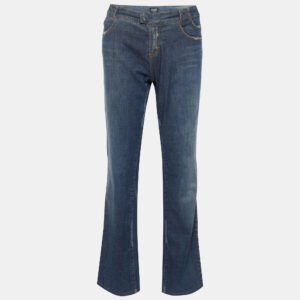 D&G Blue Distressed Denim Straight Leg Jeans M