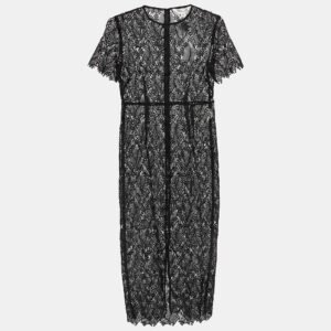 luxury-women-diane-von-furstenberg-new-clothes-p961145-003 Diane Von Furstenberg Black Lace Tailored Overlay Midi Dress M