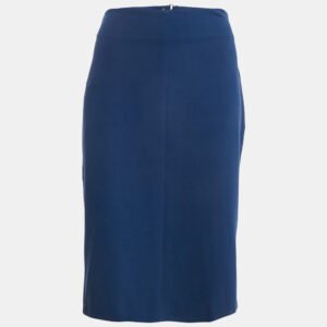 Diane Von Furstenberg Blue Jersey Esme Pencil Skirt L