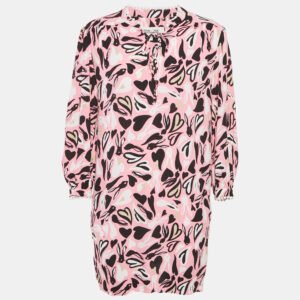 Diane Von Furstenberg Pink Printed Crepe Mini Dress M