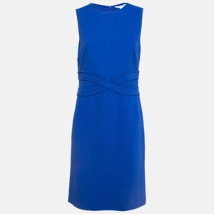 luxury-women-diane-von-furstenberg-used-clothes-p953233-001 Diane Von Furstenberg Blue Knit Sleeveless Midi Dress M
