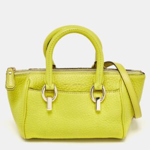 Diane Von Furstenberg Yellow Leather Mini Sutra Top Handle Bag