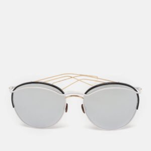 Dior White/Grey Mirrored DiorRound Aviator Sunglasses