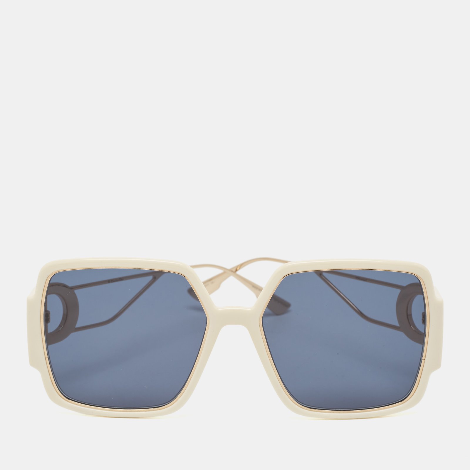 Dior White/Black 30 Montaigne 2 Square Sunglasses