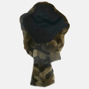 Christian Dior Green Camouflage Mink Fur Hooded Scarf