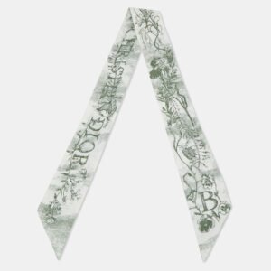 Dior White/Green ABCDior B 'Botanique' Silk Mitzah