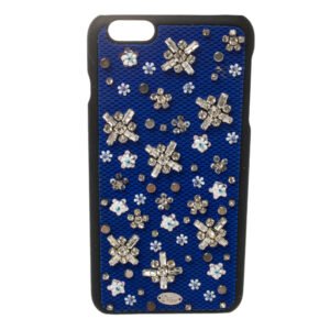 Dior Blue Fabric Stardust Crystal Embellished iPhone 6 Plus Case
