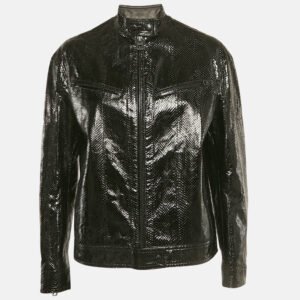 luxury-women-dior-used-clothes-p1148978-001 Christian Dior Black Snake Leather Zip-Up Jacket S
