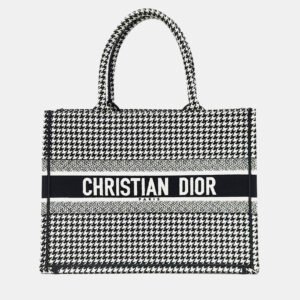 Christian Dior Black/White Canvas Book Tote Bag