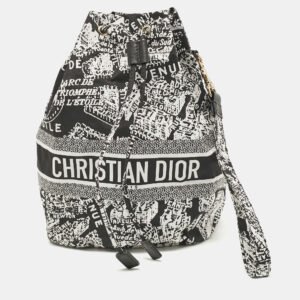 dior black/white plan de paris nylon diortravel pouch