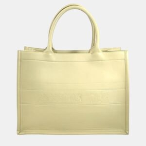 Dior Beige  Leather Book Tote Medium Tote Bag