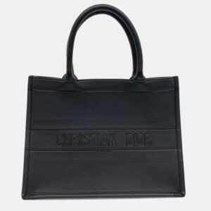 Dior Black Leather Book Tote Bag 36