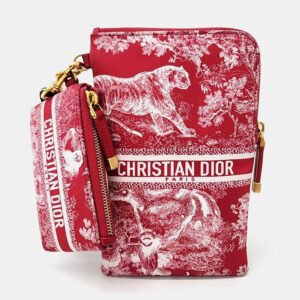 Dior Red Canvas Travel Multifunctional Pouch