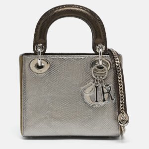 Dior Metallic Multicolor Karung Mini Lady Dior Tote