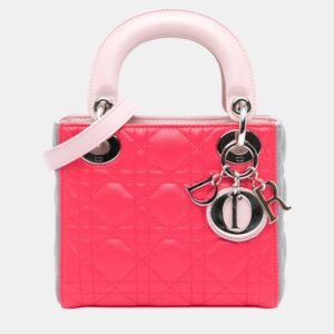 Dior Tricolor Lambskin Leather Mini Cannage Lady Dior Handbag