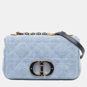Dior Blue Denim Medium Caro Shoulder Bag