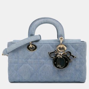 Dior Blue Denim Macrocannage Small Lady D Joy Bag
