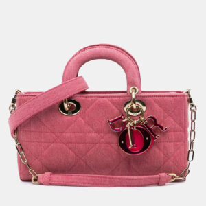 Dior Pink Denim Lady D Joy Tote Bag