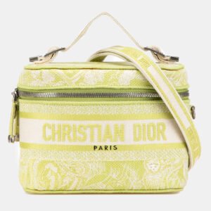 Dior Light Green Canvas Small Toile De Jouy Diortravel Vanity Case Shoulder Bag