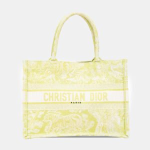 Dior Green Medium Canvas Embroidered Dioriviera Toile De Jouy Book Tote Bag