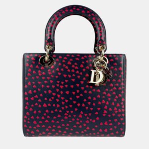 Dior Navy, Red Leather Lady Dior Tote Bag