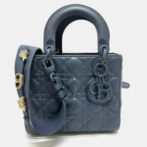 Dior Blue Lambskin Lady Dior Shoulder Bag