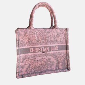 Dior Pink Canvas Book Tote Small Bag