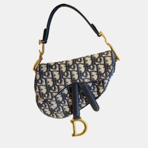 Dior Saddle Bag Blue Oblique Jacquard