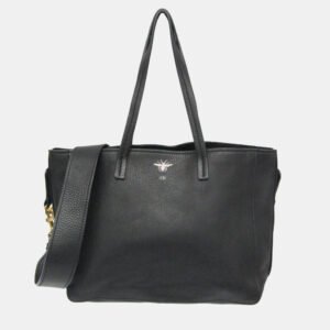 Dior Black Leather Tote Bag