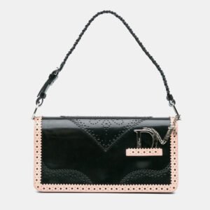 luxury-women-dior-used-handbags-p1146529-009 Dior Black/Pink Leather D'Trick Brogue Spectator Bag