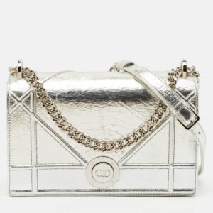 luxury-women-dior-used-handbags-p1148466-013 Dior Silver Leather Medium Diorama Shoulder Bag