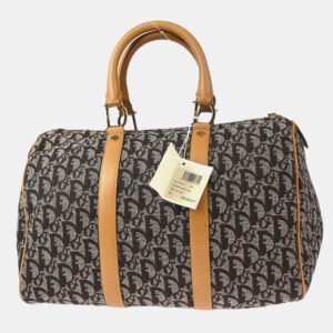 Christian Dior Canvas and Leather Trotter Duffle Handbag