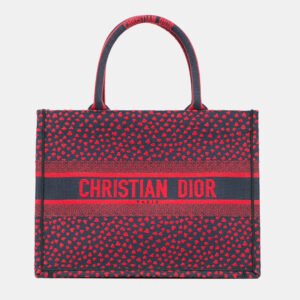 Dior Red Medium Canvas Pop Hearts I Love Paris Book Tote