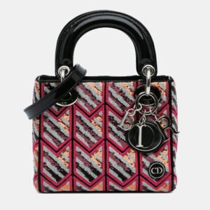 Dior Pink Mini Patent Sequined Lady Dior