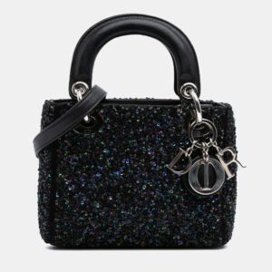 Dior Black Mini Satin Sequin Embellished Lady Dior