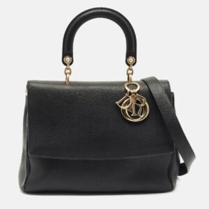 dior black leather medium be dior flap bag