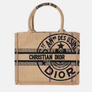 Dior Beige Black Small Book Tote Bag