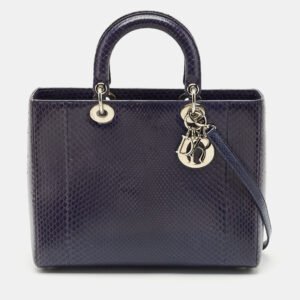 Dior Violet Python Large Lady Dior Tote
