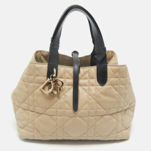 dior beige/black cannage leather medium dior toujours tote