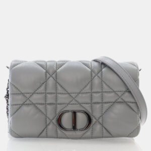 Dior Caro Mini Grey Calfskin Leather Shoulder Bag