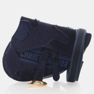Dior Saddle Mini Blue Canvas Embroidered Waist Bag