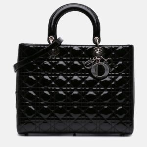 Dior Red Medium Patent Cannage Lady Dior