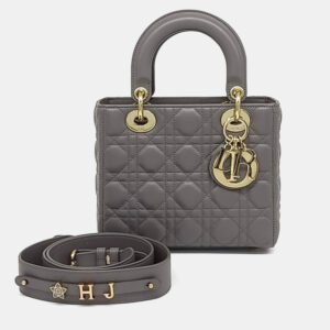 Dior Grey Leather Patent Lady Small Bag